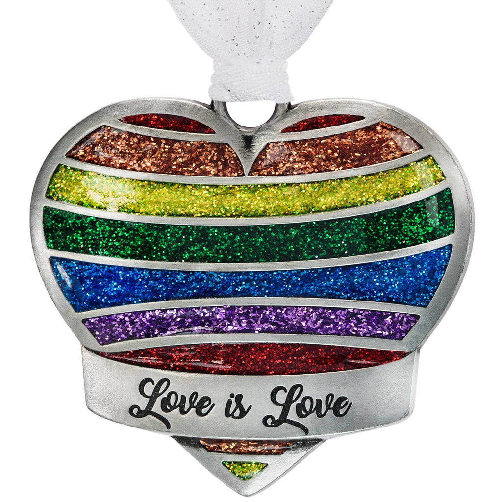 Rainbow Heart Christmas Ornament - Gay Pride