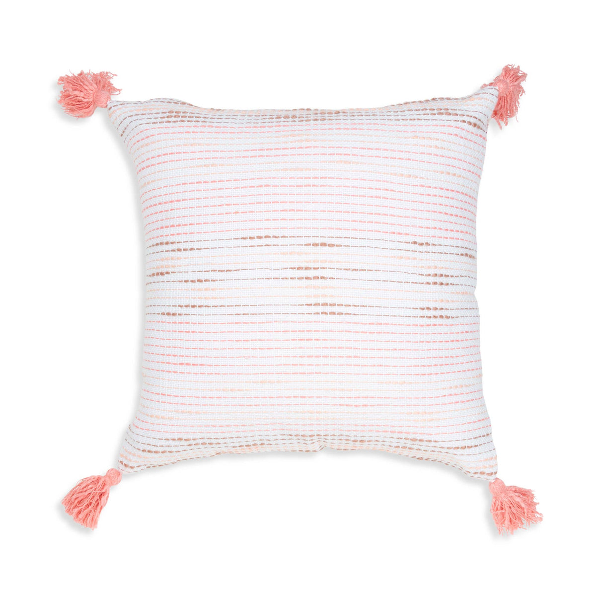 Zahara 18X18" Handwoven Striped Indoor/Outdoor Throw Pillow