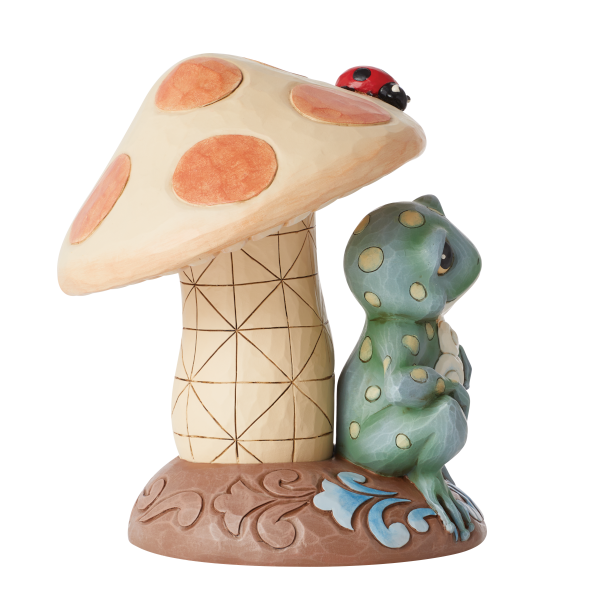 Frog Leaning on Mushroom