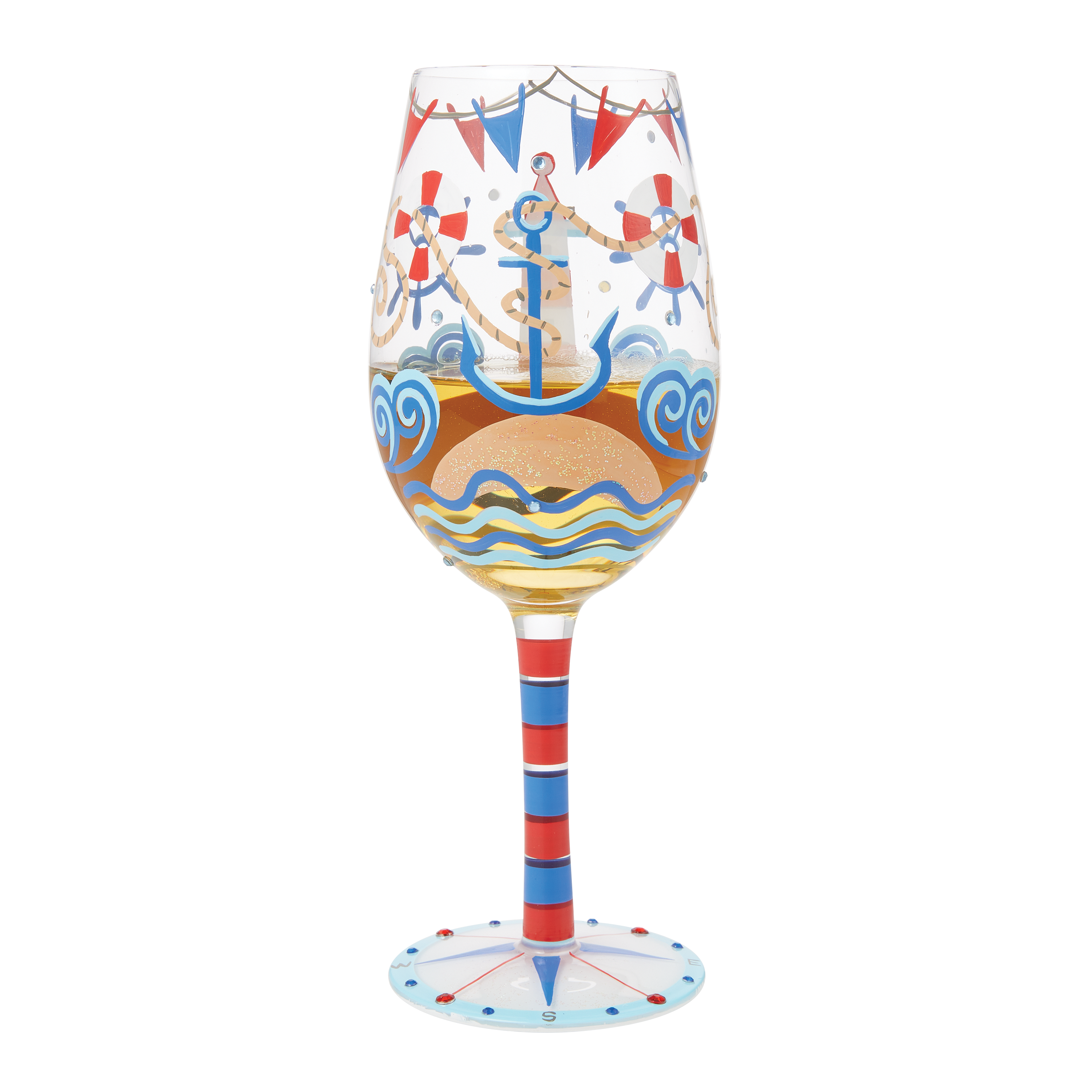 Nautical wine glass