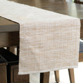 Tan Textured Woven Kitchen Table Runner