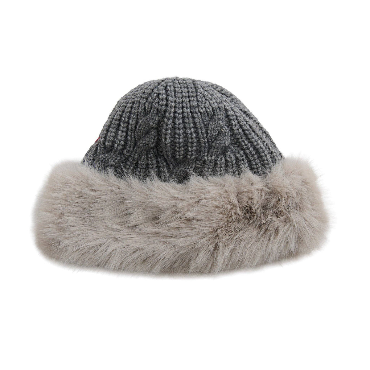 Winter Hat Cable Knit Beanie Faux Fur Fleece Lined Wyatt