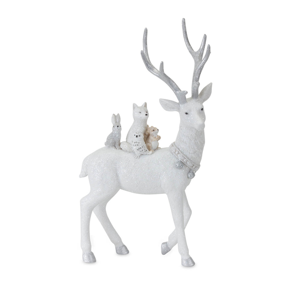 White Reindeer with small animals on back