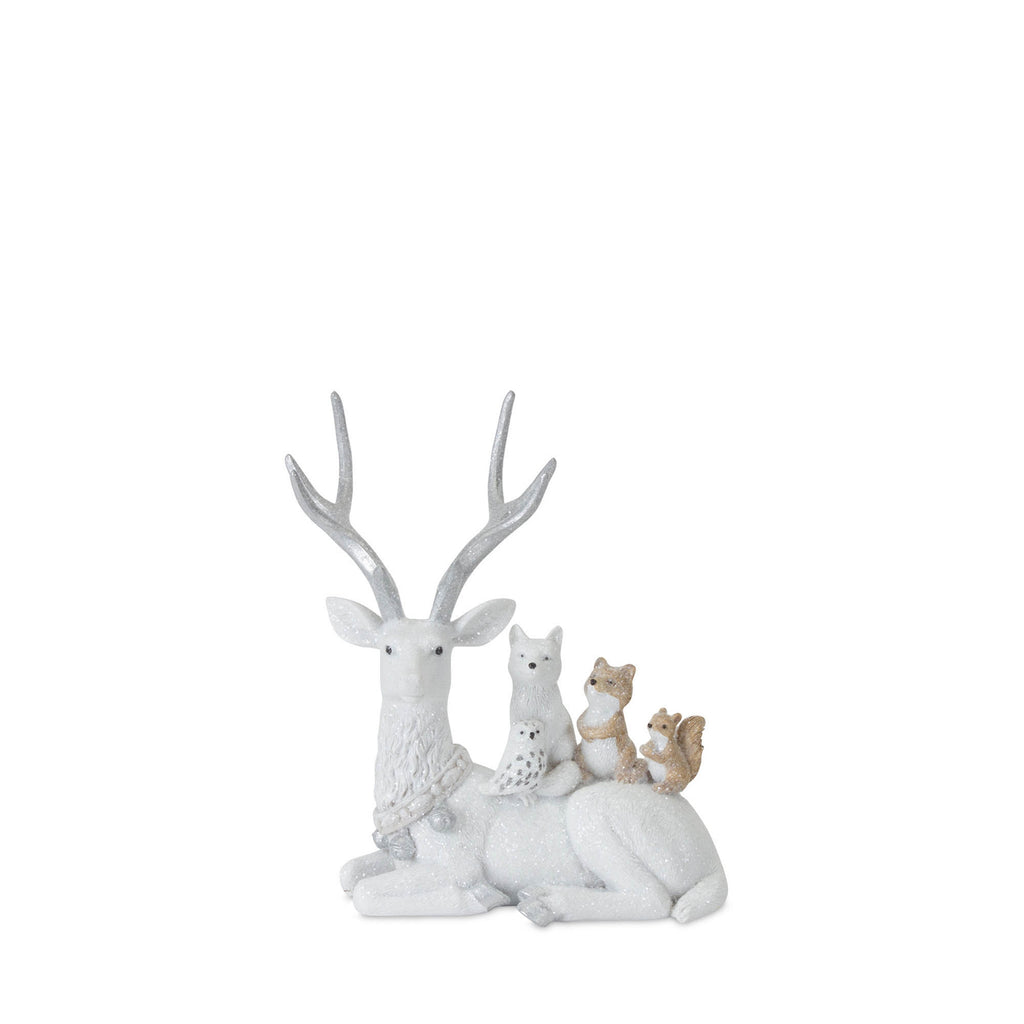 White Reindeer with small animals on back