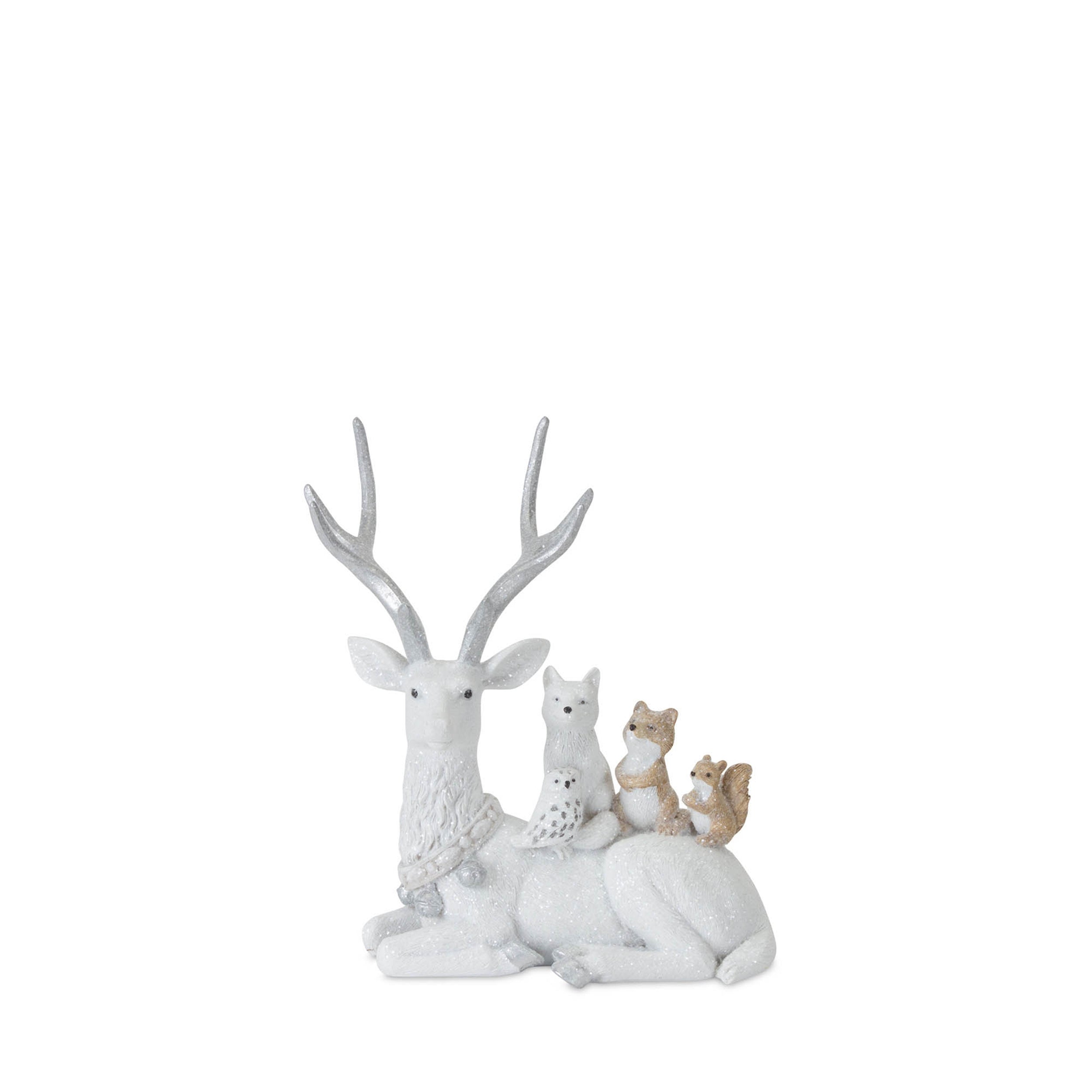 White Reindeer with small animals on back