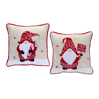 Gnome Holiday Pillow (2 Asst)