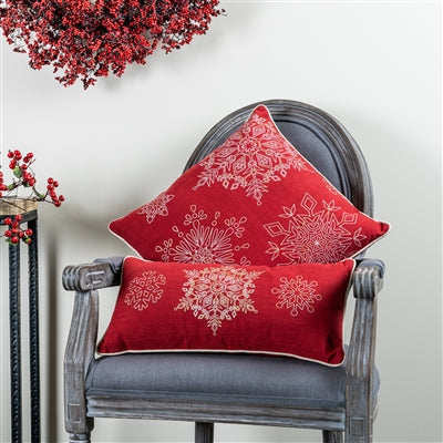 Snowflake Pillow (2 Asst) 17"SQ