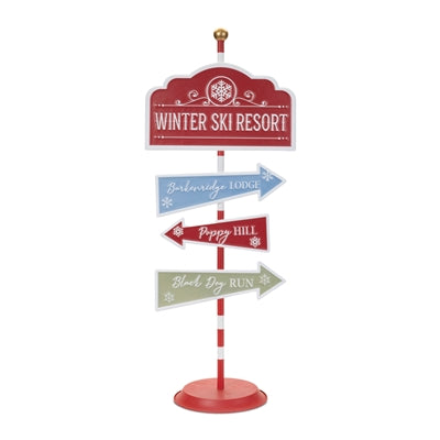 Ski Resort Sign 33.5”H Iron