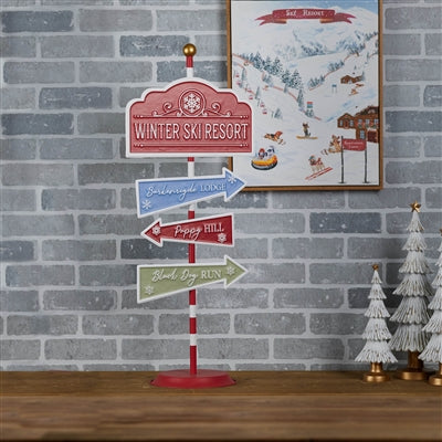 Ski Resort Sign 33.5”H Iron