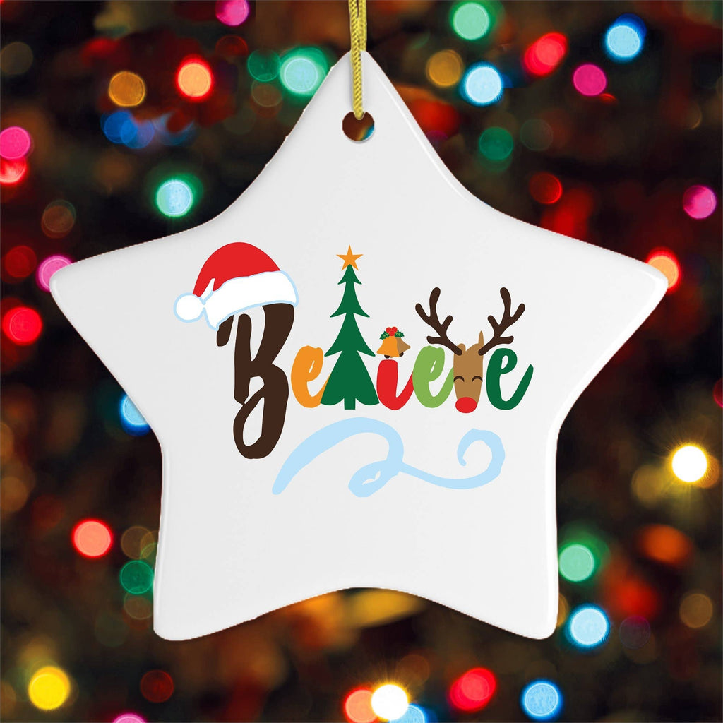 Believe Star Christmas Ornament