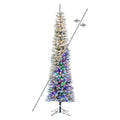 6' x 19" Flocked Crest Pencil tree