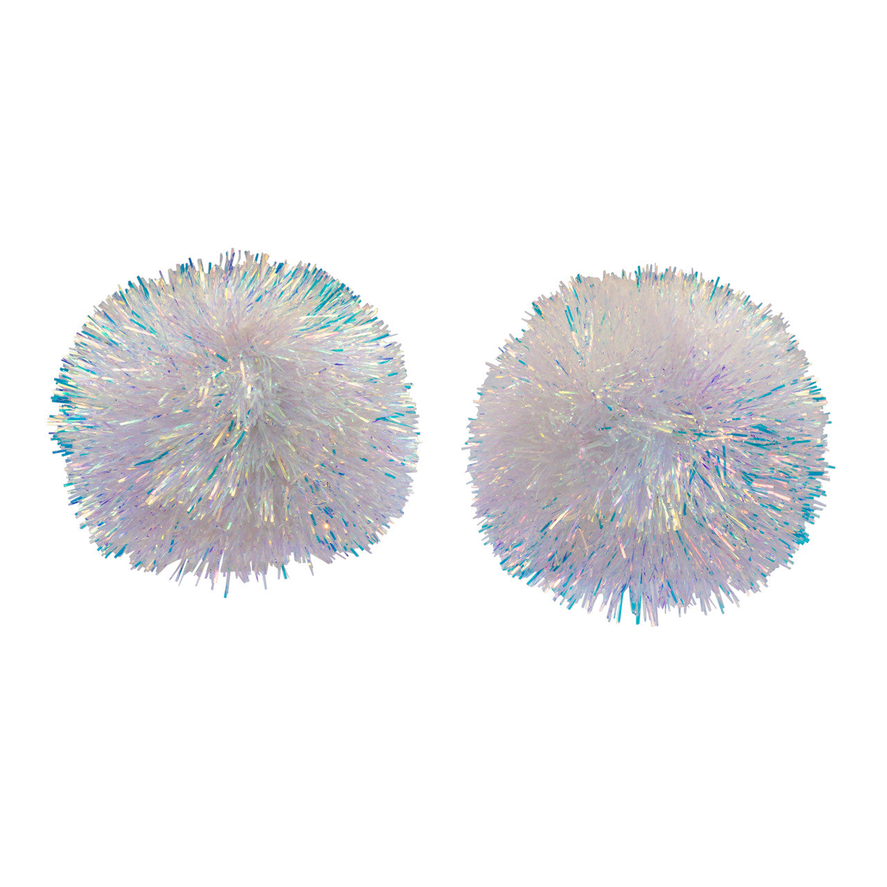 Iridescent Tinsel Ball Ornament Set, 2-Pieces