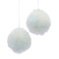 Iridescent Tinsel Ball Ornament Set, 2-Pieces