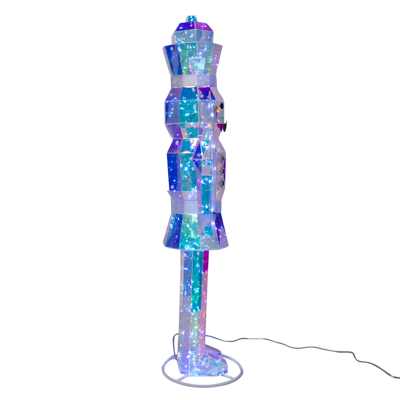 24" Clear Iridescent Cool White LED Lighted Nutcracker