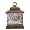 9" Battery Operated USB Lighted Santa With Swirling Glitter Water Lantern