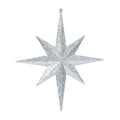 12" Silver Iridescent Glitter Bethlehem Star Christmas Ornament