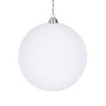 4" Flocked White Ball Orn