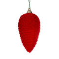 5" Red Flocked Pinecone Ornament