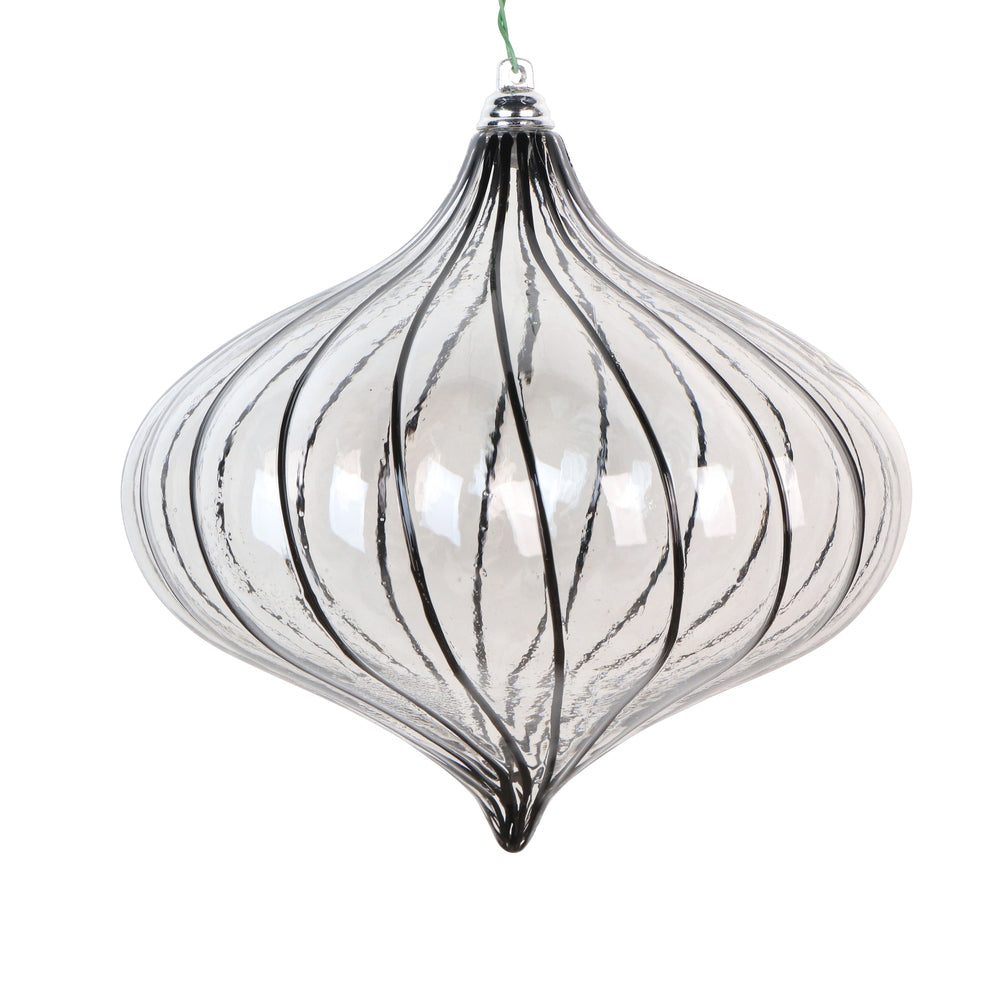 6" Clear Pinstriped Onion Ornament