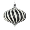 4" White Black Matte Onion Ornament