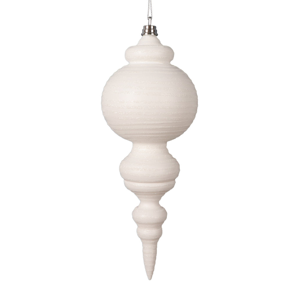 10" Matte White Finial Ornament