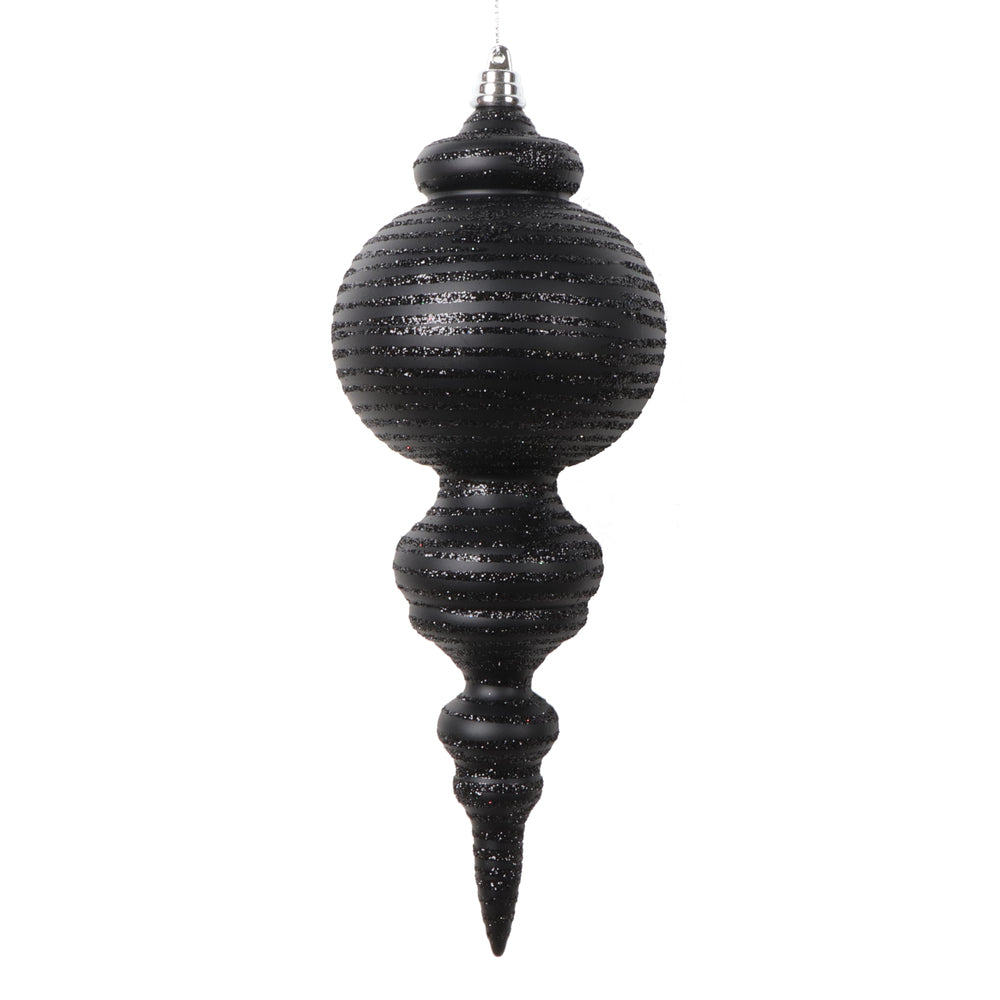 10" Matte Black Finial Ornament