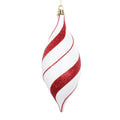 7" White and Red Glitter Shuttle Ornament