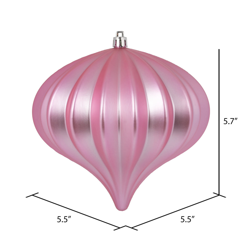 5.7" Pink Matte Onion Christmas Ornament, UV treated