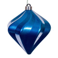 6" Blue Swirl Diamond UV Candy Christmas Ornament