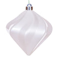 6" White Swirl Diamond UV Candy Christmas Ornament