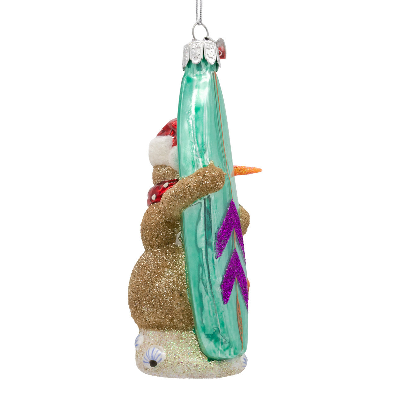 Noble Gems™ Glass Surf Snowman Ornament