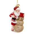 Noble Gems™ Glass Santa With Snowman Ornament