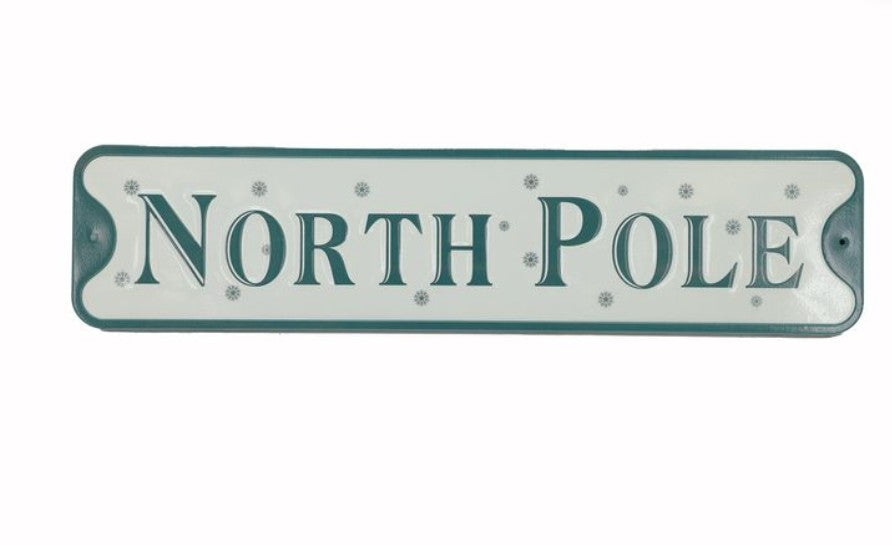North Pole Metal Sign 23.4" x 5.5"