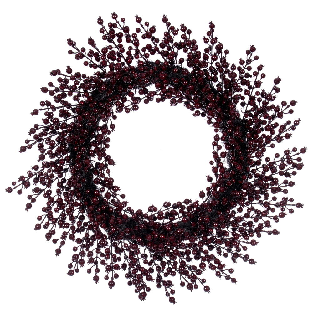 28" Burgundy Crab Apple Mix Berry Wreath