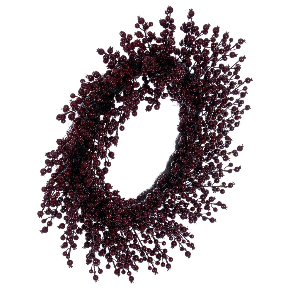 28" Burgundy Crab Apple Mix Berry Wreath