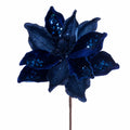 15" Artificial Midnight Blue Deluxe Magnolia Christmas Stem