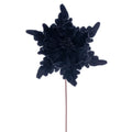 13" x 20" Black Deluxe Velvet Poinsettia Stem