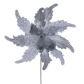 18" x 20" Silver Grand Velvet Poinsettia Stem
