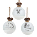 100MM Glass Animal Face Ball Ornaments, 3 Assorted
