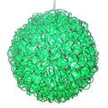 18" Spiral LED Green Silver Aluminum Ball 180 Lights