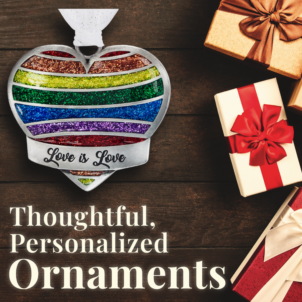Rainbow Heart Christmas Ornament - Gay Pride