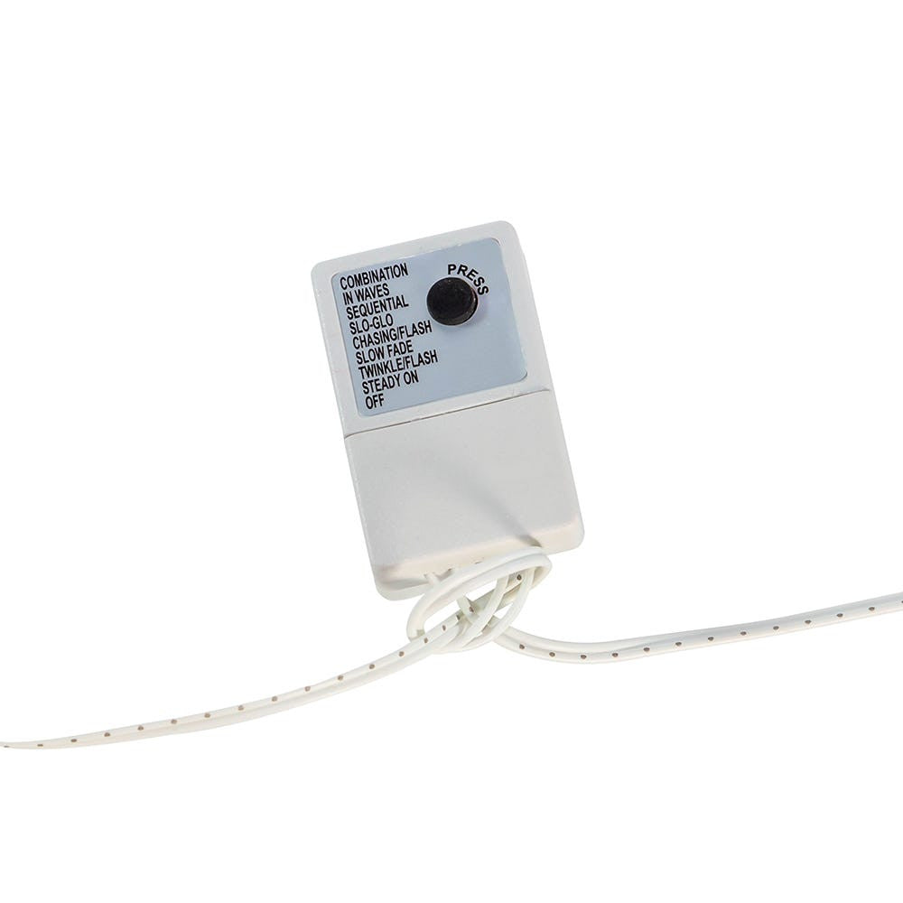 33' 1000L Warm White LED Multifunction White Wire Cluster Garland