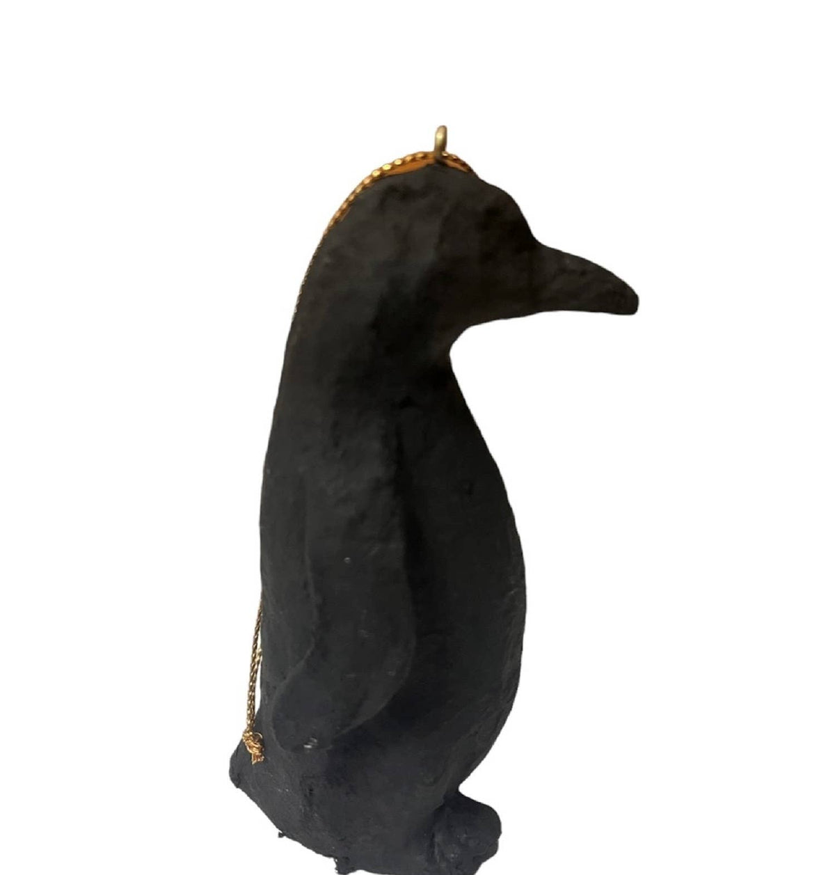 Paper Mache Penguin Orn. Matte Black