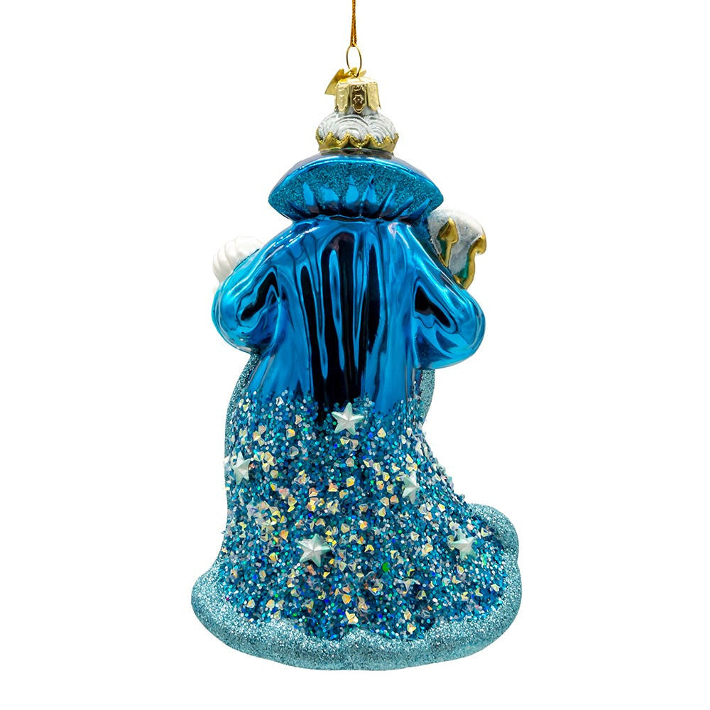 Bellissimo Glass Under The Sea Santa Ornament