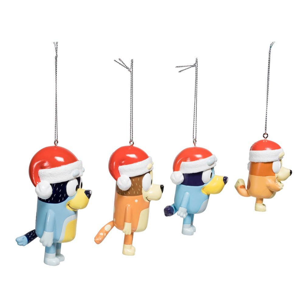 Bluey™ and Family Ornaments, 4-Piece Set