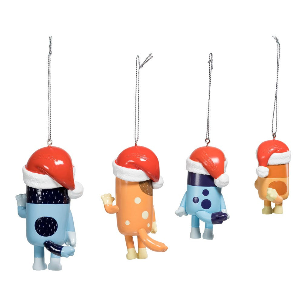 Bluey™ and Family Ornaments, 4-Piece Set