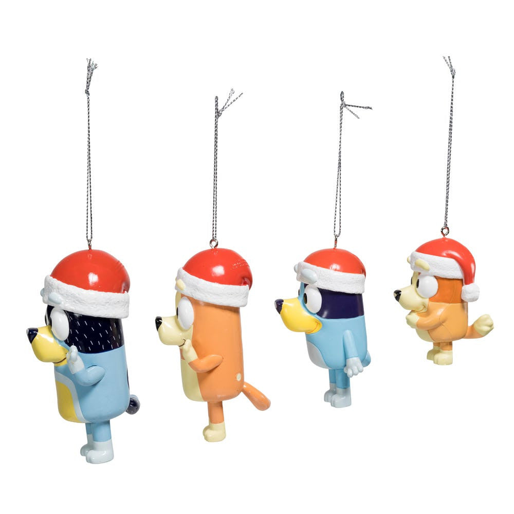 Bluey™ and Family Ornaments, 4-Piece Set