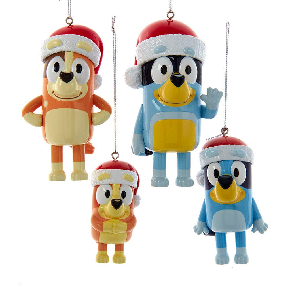 Bluey™ and Family Ornaments, 4-Piece Set