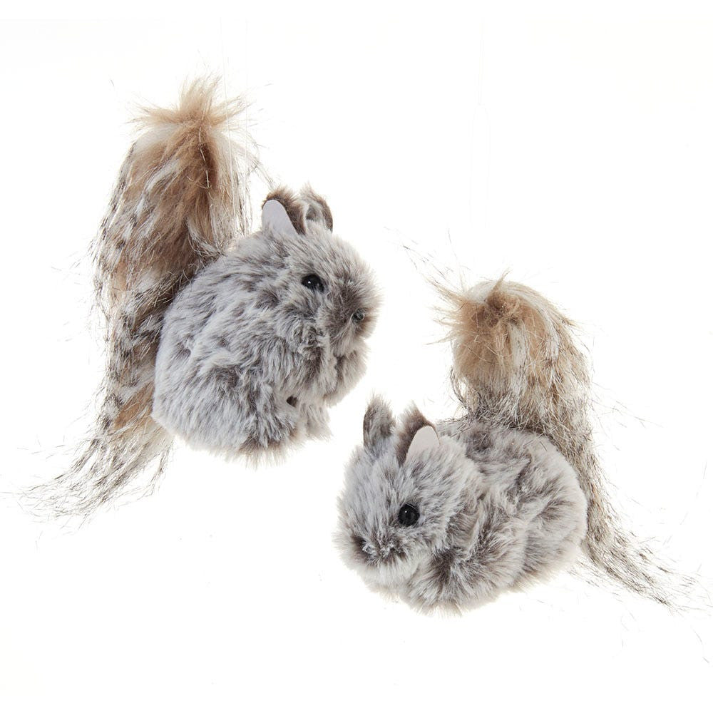 Gray Hanging Squirrel Ornaments, 2 Assorted