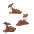 Plush Baby Deer Ornaments, 3 Assorted